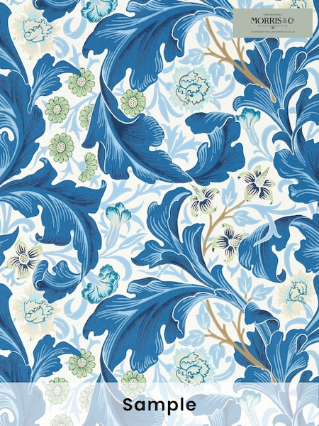 Morris & Co Paradise Blue Leicester Bedford Park A4 Wallpaper Sample (F89849) | £1