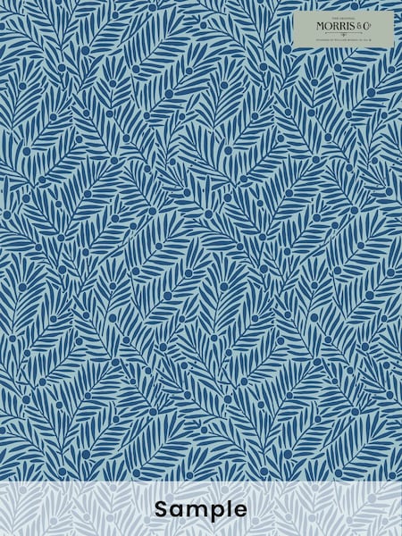 Morris & Co Indigo Yew & Aril Bedford Park A4 Wallpaper Sample (F89852) | £1