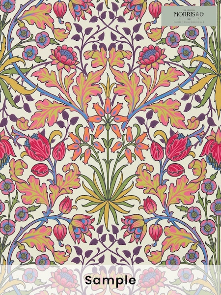 Morris & Co Cosmo Pink Hyacinth Bedford Park A4 Wallpaper Sample (F89853) | £1