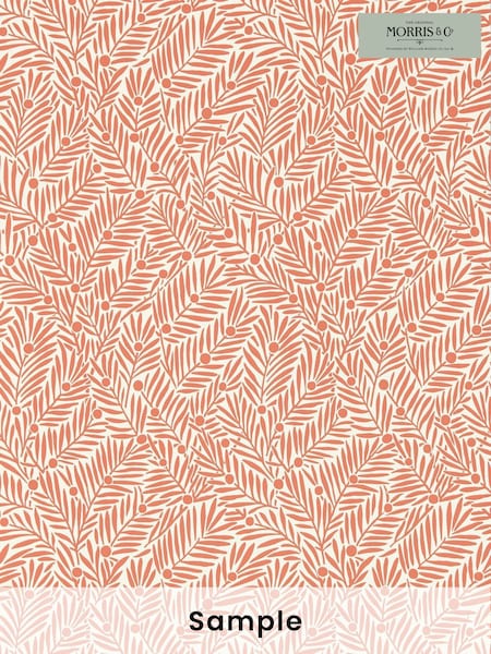 Morris & Co Watermelon Yew & Aril Bedford Park A4 Wallpaper Sample (F89854) | £1