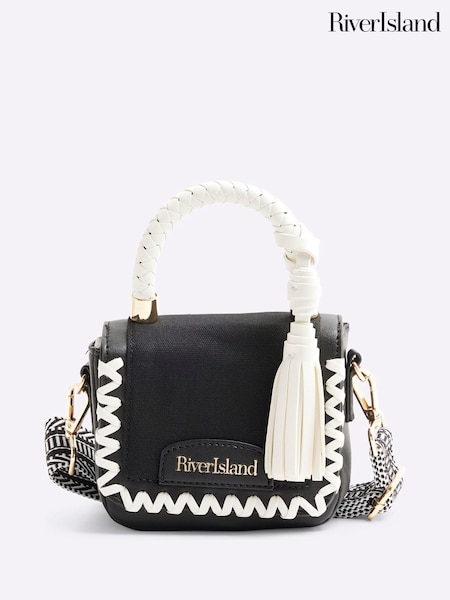 River Island Black Girls Canvas Monochrome Bag (F89938) | £20