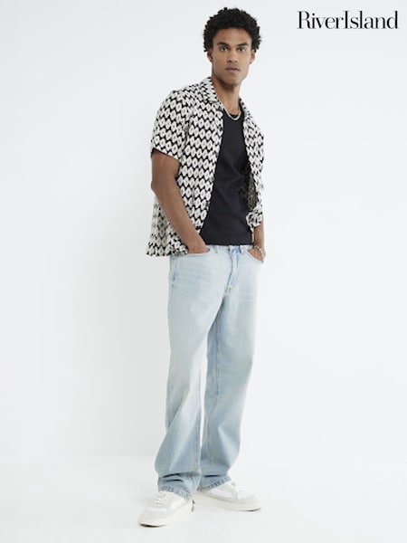 River Island Blue Loose Fit 100% Cotton Arizona Jeans (F89959) | £40