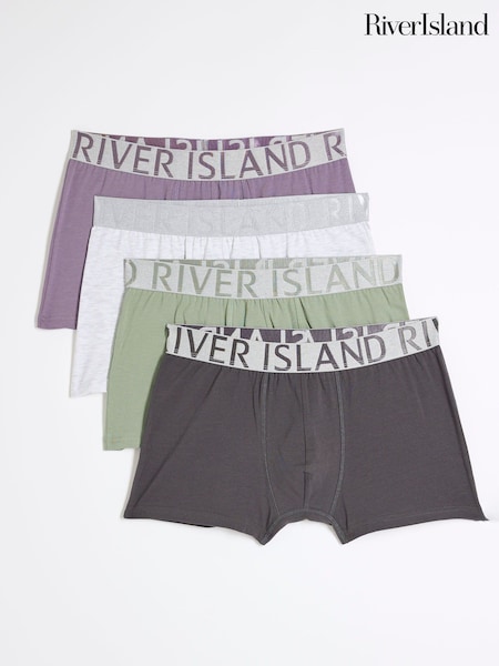River Island Purple Space Dye Trunks 4 Pack (F89964) | £25