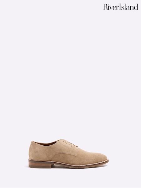River Island Natural Suede Derby Shoes (F89965) | £65