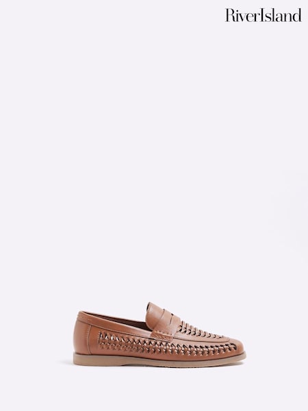 River Island Brown New Woven Loafers (F89967) | £40