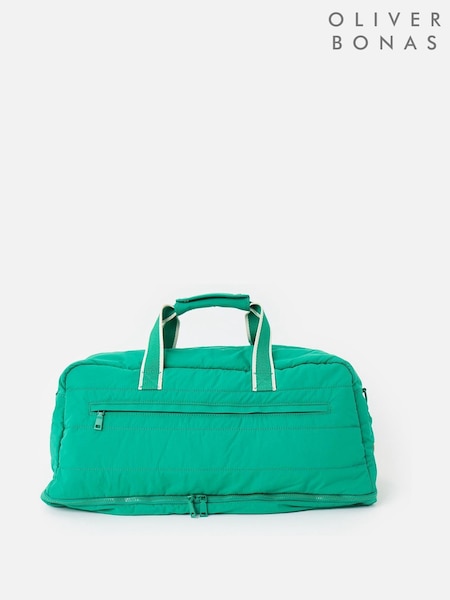 Oliver Bonas Green Layla Quilted Weekend Bag (F90145) | £70