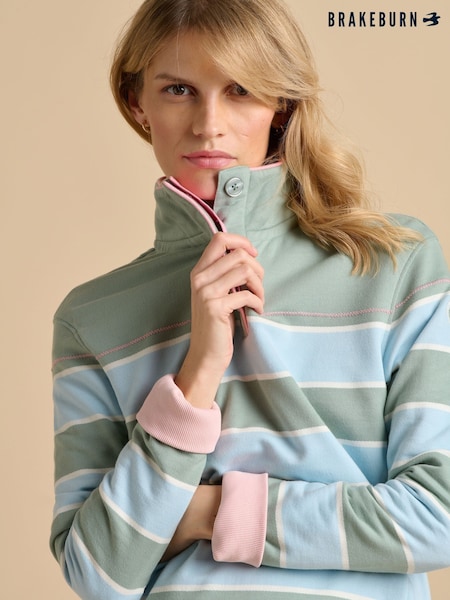 Brakeburn Green Shoreline Meadow Quarter Zip Sweatshirt (F90177) | £60