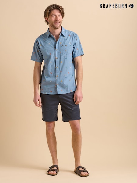Brakeburn Light Blue Floating Daisy Shirt (F90185) | £45
