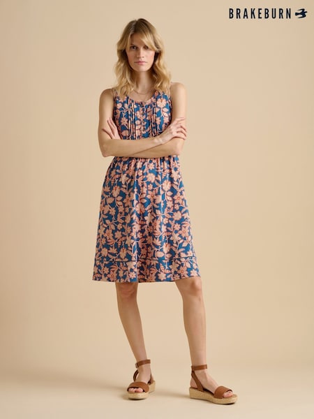 Brakeburn Blue Midnight Garden Knee Length Dress (F90194) | £60
