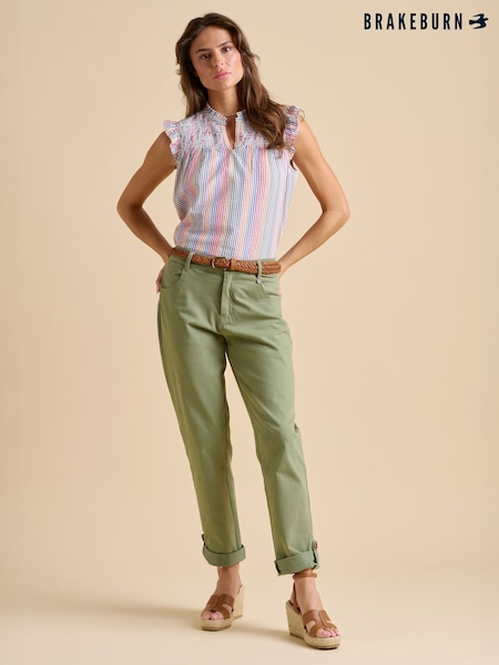 Brakeburn Green Blake Turn Up Trousers (F90198) | £60