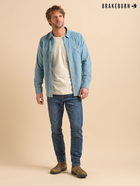 Brakeburn Blue Chrome Pink Stripe Shirt (F90205) | £55