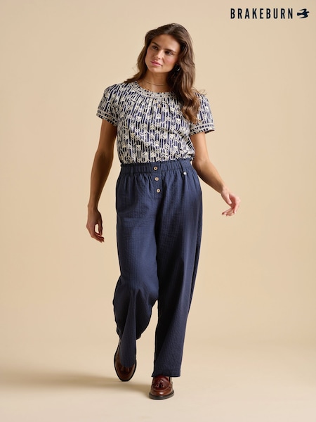 Brakeburn Blue Paper Bag Trousers (F90259) | £60