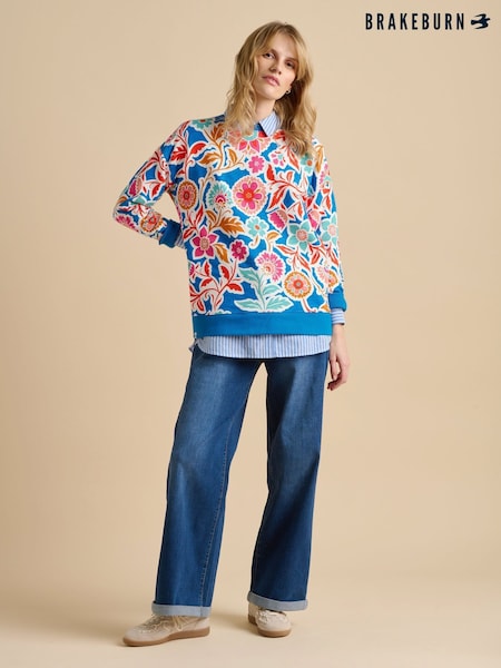 Brakeburn Blue Sky Broderie Crew Neck Sweatshirt (F90272) | £55