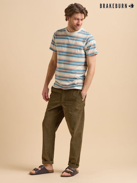 Brakeburn Green Aqua Corduroy Trousers (F90280) | £55