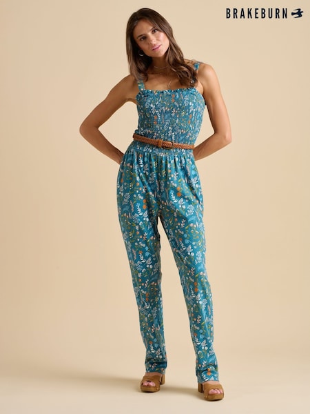 Brakeburn Blue 100% Cotton Shoreline Meadow Jumpsuit (F90281) | £65
