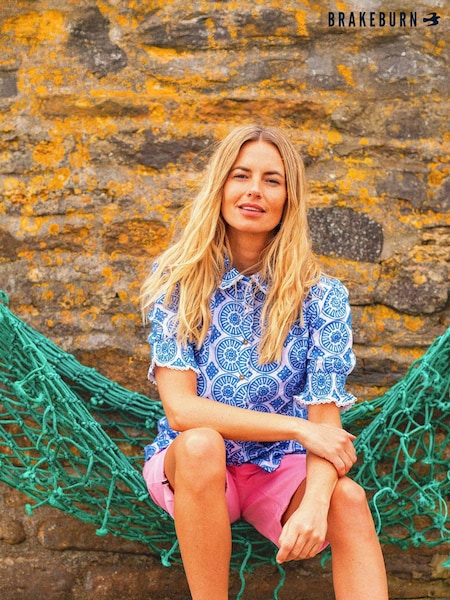 Brakeburn Blue Marine 100% Cotton Blouse (F90346) | £55