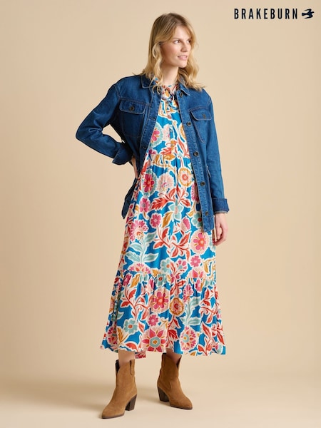 Brakeburn Blue Full Bloom Maxi Dress (F90349) | £75
