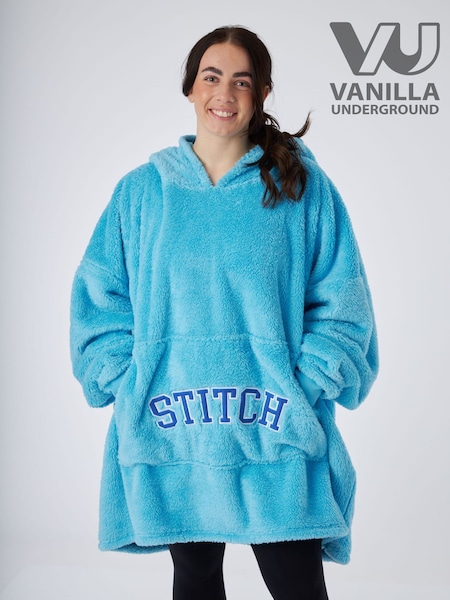 Vanilla Underground Blue Womens Disney Lilo & Stitch Ears & Lettering Blanket Hoodie (F90487) | £54