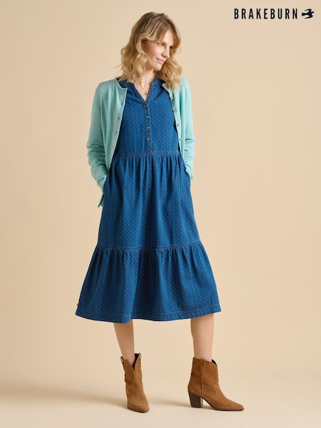 Brakeburn Blue Frill Neck Cardigan (F90497) | £45