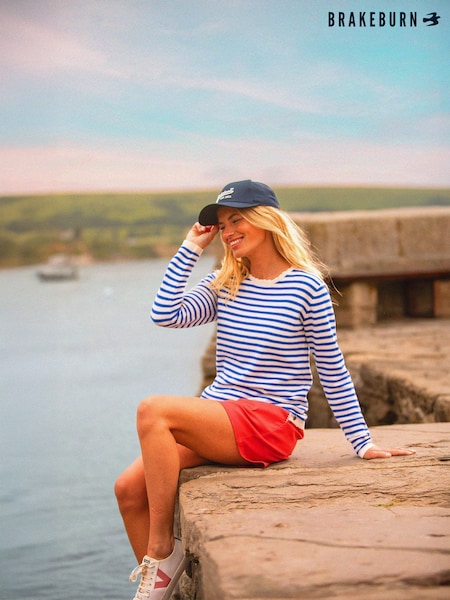Brakeburn Blue Scallop Neck Knitted Jumper (F90499) | £55