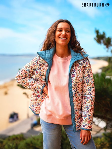 Brakeburn Blue Secret Garden Reversible Jacket (F90502) | £100