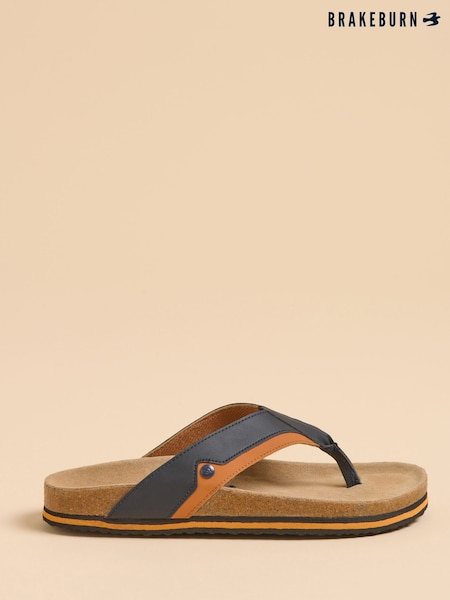 Brakeburn Blue Navy Flip Flops (F90508) | £33