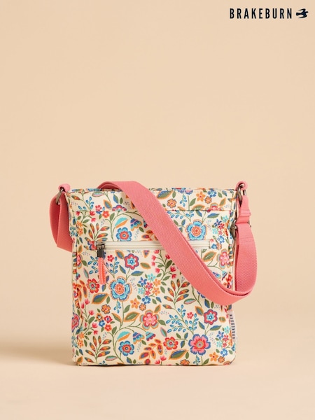 Brakeburn Pink Secret Garden Cross-Body 100% Cotton Bag (F90510) | £35