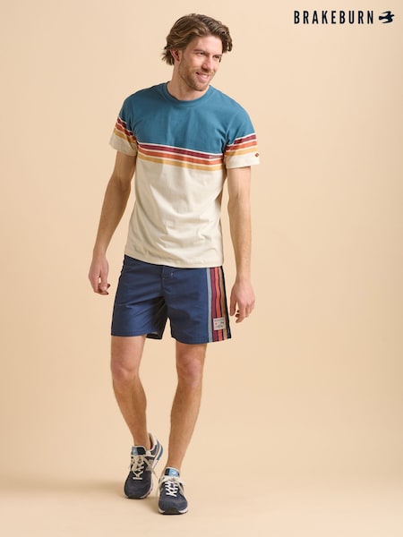 Brakeburn Blue Side Stripe Board Shorts (F90513) | £48