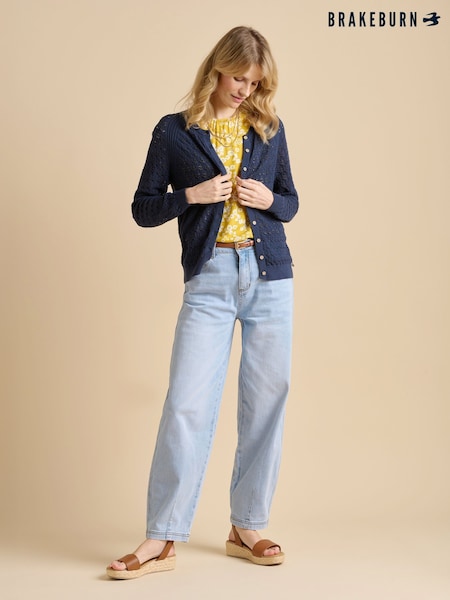 Brakeburn Blue Pointelle Cardigan (F90563) | £60