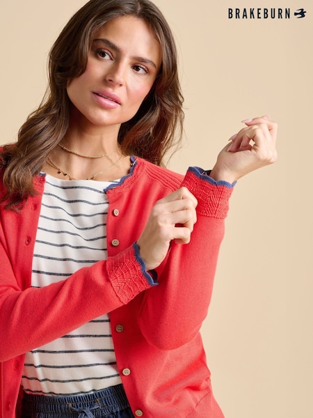 Brakeburn Red Frill Neck Cardigan (F90569) | £45