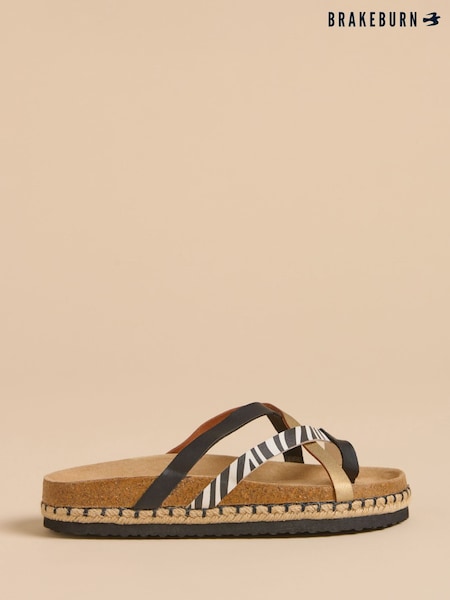 Brakeburn Brown Zebra Multi Strap Sandals (F90582) | £35