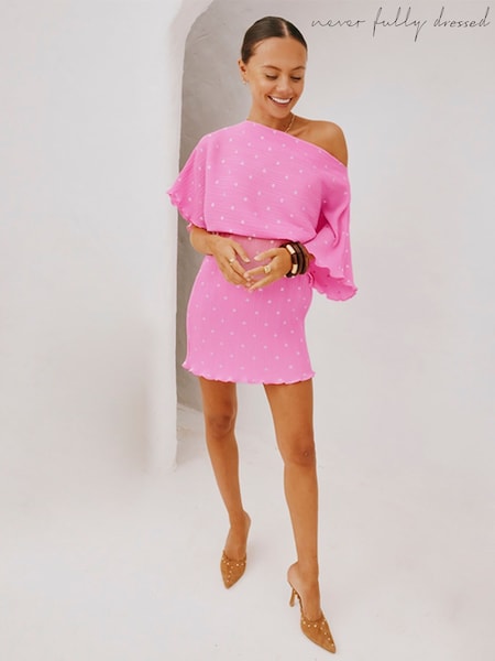 Never Fully Dressed Pink Petal Mini Tilly Dress (F90596) | £99