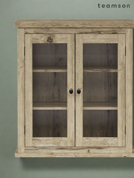 Teamson Home Light Oak Donovan Wall Cabinet with 2 Doors and 3 Open Shelves (F90694) | £80