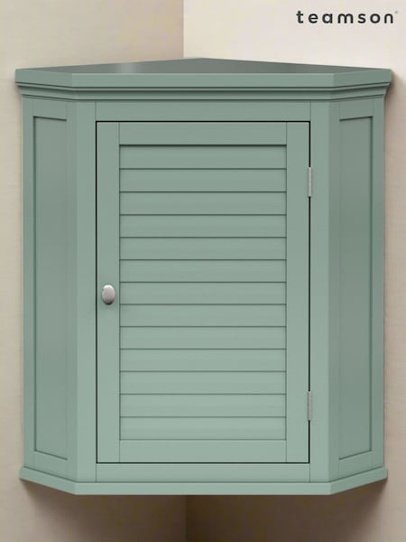 Teamson Home Sage Green Glancy One Shutter Door Removable Wooden Corner Cabinet (F90696) | £90