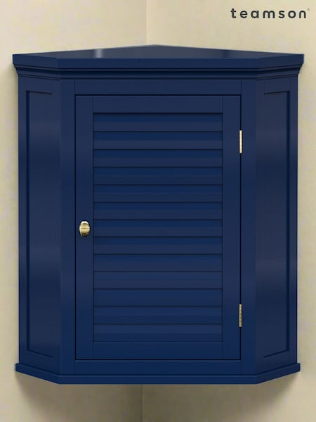 Teamson Home Navy Glancy One Shutter Door Removable Wooden Corner Cabinet (F90697) | £90