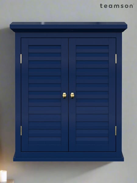 Teamson Home Navy Glancy Two Shutter Doors Removable Wooden Wall Cabinet (F90699) | £70