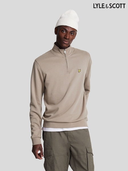 Lyle & Scott Natural Cotton Merino Quarter Zip Jumper (F90749) | £80