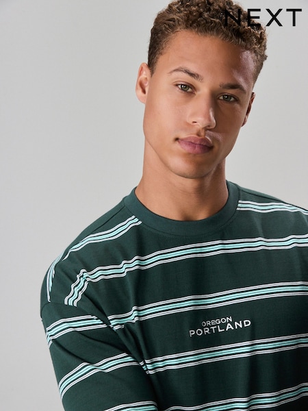 Blue/Green Long Sleeve Stripe T-Shirt (F90888) | £26