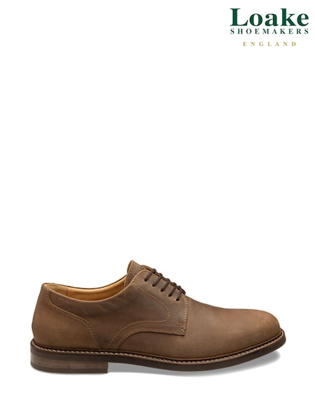 Loake Oiled Nubuck Derby Brown Shoes (F90918) | £165