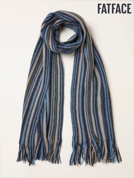 FatFace Wyatt Blue Stripe Scarf (F90935) | £29.50
