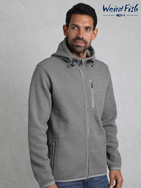 Weird Fish Grey Lockie Full Zip Bonded Hoodie (F90964) | £85