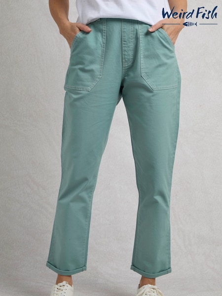 Weird Fish Blue Malorri 100% Organic Cotton Trousers (F90974) | £50