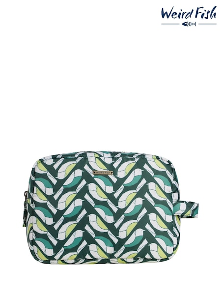 Weird Fish Green Janis Printed Washbag (F90996) | £22