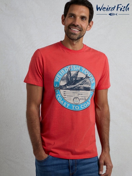 Weird Fish Red Coasting Graphic Print T-Shirt (F91008) | £28