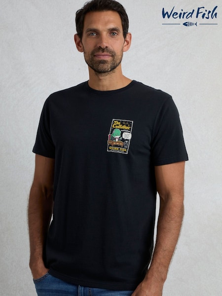 Weird Fish Black Codfather Heritage Wash Artist 100% Cotton T-Shirt (F91011) | £28