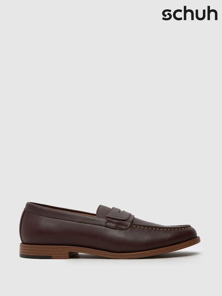 Schuh Ridley Leather Brown Loafers (F91156) | £55