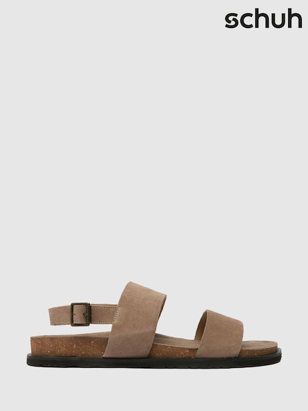 Schuh Sol Suede Footbed Black Sandals (F91159) | £45