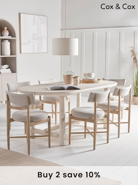Cox & Cox Whitewashed Quinn Dining Table (F91180) | £1,175