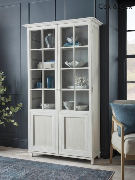 Cox & Cox White Washed Vejle Display Cabinet (F91187) | £1,475