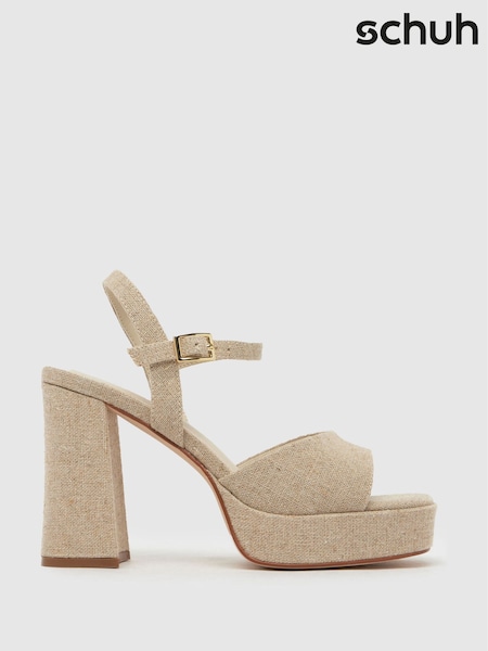 Schuh Natural Sabina Heeled Platform Sandals (F91194) | £35